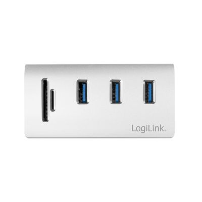 4. LogiLink CR0045 USB 3.2 Gen 1 (3.1 Gen 1) Typ-A 5000 Mbit/s Silberne Hubs und Konzentratoren