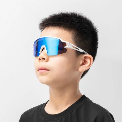 4. Rockbros Kinder-Fahrradbrille, polarisiert, UV-Schutz, Weiß