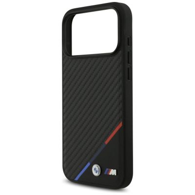 6. BMW M Carbon Tricolor Line MagSafe Case für iPhone 17 Pro Max - Schwarz