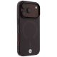 4. BMW Logo-Schutzhülle mit mattierter IML-Oberfläche und Metalllogo (MagSafe) für iPhone 18 Pro Max / 17 Pro Max – Burgunderrot