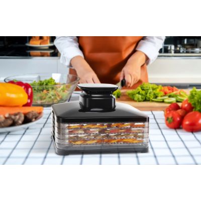 16. ELDOM Trockner für Pilze, Gemüse und Obst SG520, 400 W, Temperaturregelung 35–70 °C, 5 große Trockenschalen (32 x 25 cm), Timer (5–24 Stunden)