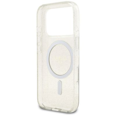 7. Guess IML Glitter Pearl Strap MagSafe Hülle für iPhone 17 Pro - Transparent
