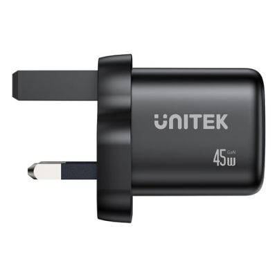27. UNITEK 2x GAN 45W Ladegerät, 2x USB-C PD 3.0, QC, Schwarz