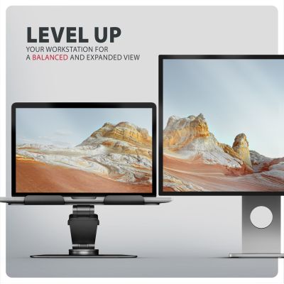 5. Axagon STND-LRB Laptop-Ständer, 360° drehbar, Doppelgelenk, Extenderbar Notebook- und Tablet-Ständer Schwarz 43,9 cm (17,3")
