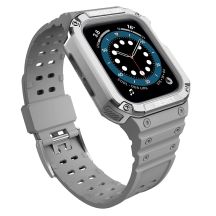 Protect Strap Band für Apple Watch 38/40/41mm Panzergehäuse Armband - Grau, Silber