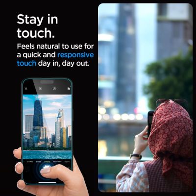8. Spigen Glas.tR EZ Fit Privacy gehärtetes Glas für iPhone 15 Plus