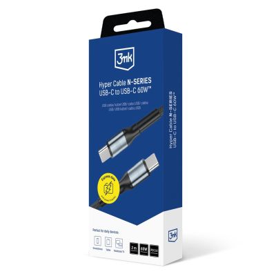 9. 3mk Hyper Cable 3mk Hyper Cable N-SERIES USB-C / USB-C 2m 20V/3A 60W / schwarz