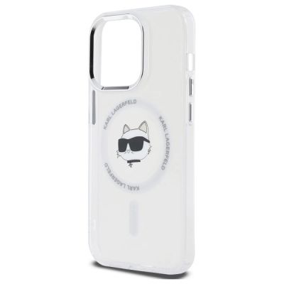 6. Karl Lagerfeld IML Metal Choupette Head MagSafe iPhone 14 Pro Hülle - Weiß