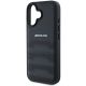 6. AMG Lederhülle mit geprägten Linien und schwarzem Logo für iPhone 16 - schwarz