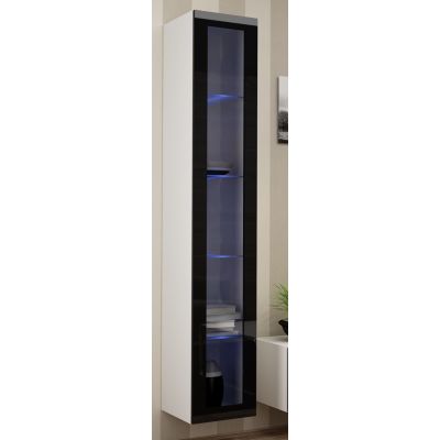 VIGO Glasvitrine „180“ 180/40/30 weiß/schwarz