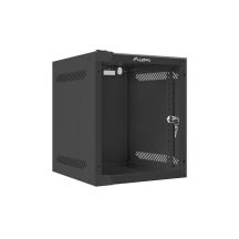 Lanberg WF10-2306-10B Einzelschrank (6 HE; 329 mm / 280 mm / 310 mm; Wandmontage; Glas; 10"; Schwarz)