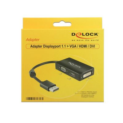 2. DeLOCK 0,16 m DisplayPort/VGA+HDMI+DVI 0,16 m VGA (D-Sub)+ HDMI + DVI Schwarz