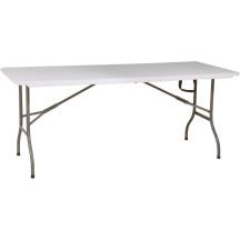 Cateringtisch, zusammenklappbar in einem Koffer, 180 x 70 cm, max. 100 kg, weiß