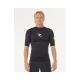 Lycra RIP CURL WAVES UPF PERF Kurzarm schwarz