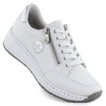 Weiße Damen-Lederschuhe, Sneaker, Rieker N6508-80
