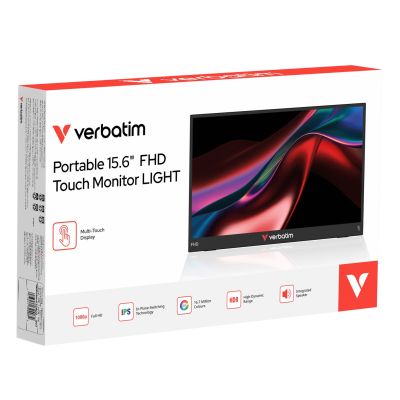 7. Verbatim Tragbarer 15,6" FHD Touch-Monitor, Leicht, Schwarz, 39,6 cm (15,6") LCD, 1920 x 1080 Pixel