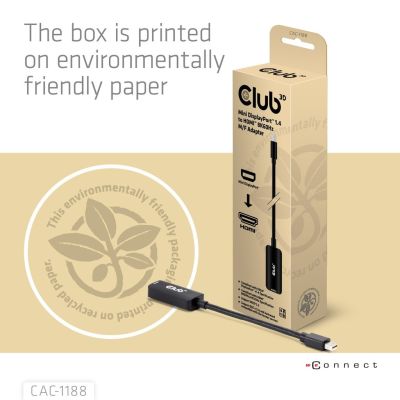 8. CLUB3D CAC-1188 Kabeladapter 0,09 m Mini DisplayPort HDMI Schwarz