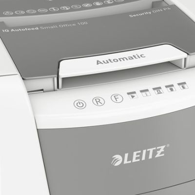 4. Leitz IQ AutoFeed 100 Aktenvernichter, P4, 100 Blatt, 34 l Behälter