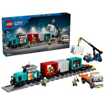 LEGO City 60509 - Portowy pociąg towarowy, dźwig i ciężarówka