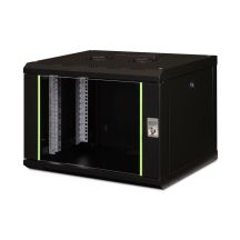 Digitus Unique 19" 7U Wand-Netzwerkschrank 600x450 mm, Glastür, schwarz, ungeteilt, montiert, 100 kg