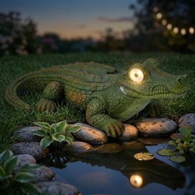 3. Solarlampe Solar Krokodil 52x32x17,5cm