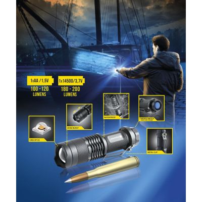 10. EVERACTIVE LED-Handlampe „BULLET“ CREE XP-E2 FL180