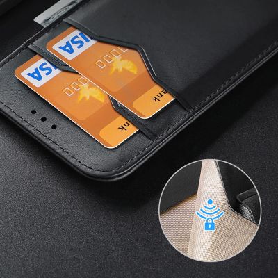 12. Dux Ducis Hivo Samsung Galaxy S25 Edge Hülle mit Klappdeckel und RFID-Schutz - Schwarz