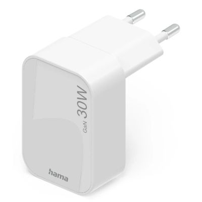 2. Hama 00201954 Handy-Ladegerät für Smartphones und Tablets, Weiß, Wechselstrom-Schnellladefunktion, intern