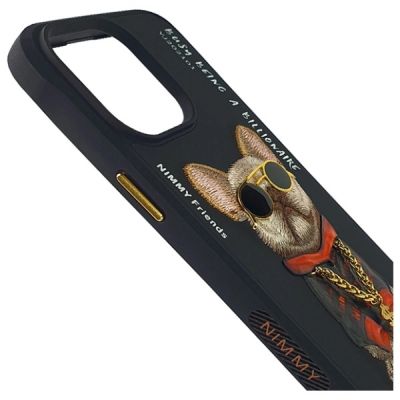 4. Nimmy Glasses Cool Dog Case für iPhone 15 Pro - Schwarz