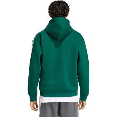 3. adidas Essentials Fleece-Kapuzenjacke für Herren mit 3 Streifen und durchgehendem Reißverschluss, Grün KZ1412