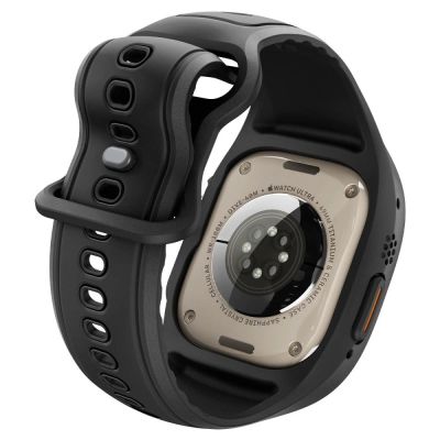 4. Spigen Liquid Air Pro Schutzhülle mit Armband + 9H-Hartglas für Apple Watch Ultra 49 mm – Schwarz