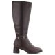 6. Braune Damen-Lederstiefel mit hohem Absatz, Sergio Leone KZ-31-S