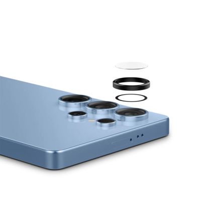 7. Spigen Optik Pro GLAS.TR EZ FIT 2er-Pack Kameraschutzhülle für Samsung Galaxy S25 Ultra – Schwarz