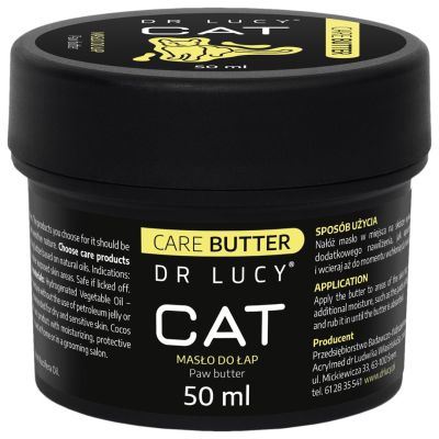 DR. LUCY – KATZENPFLEGEBUTTER 50 ML PFLEGECREME AUF BASIS NATÜRLICHER ÖLE, UNTERSTÜTZT DIE REGENERATION DER PFOTENBALLEN UND DIE TÄGLICHE AKTIVITÄT DER KATZE