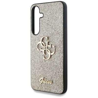 6. Guess Fixed Glitter Big 4G Metal Logo Hülle für Samsung Galaxy S25 Plus gold