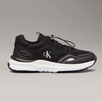 Calvin Klein Damen-Sneaker, niedrig geschnitten, Schnürschuhe, V3X9-83010-1464999, Schwarz