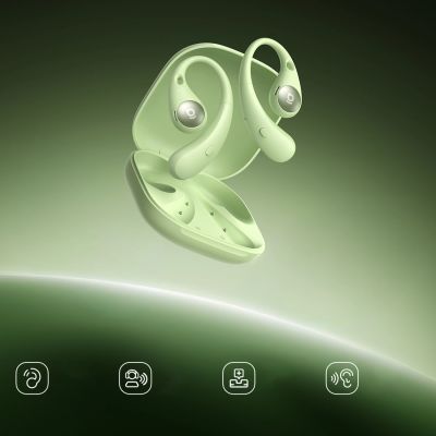 5. Baseus Eli Sport 2 OWS Kabelloser Kopfhörer mit Kopfbügel – Grün