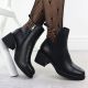 5. Schwarze Leder-Ankle-Boots mit Blockabsatz, Vinceza 26-66855