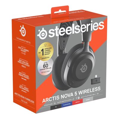 10. SteelSeries Serie | Gaming-Headset | Arctis Nova 5 | Bluetooth | Ohrhörer | Mikrofon | Geräuschunterdrückung | Kabellos | Schwarz