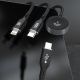 5. Ladekabel für Apple Watch Dudao A12Max+ PD 100W 3in1: USB-C Lightning 1,2m – Schwarz