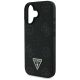 6. Guess Grained Hot Stamp Peony Triangle Logo MagSafe Case für iPhone 16 - Schwarz