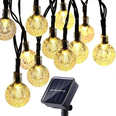 4. Solar-Gartenlampen-Girlande, Solarkette, 4,9 m, 40 LEDs, warmweiß