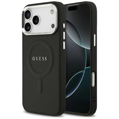 Guess Classic Logo MagSafe Hülle für iPhone 17 Pro Max – Schwarz