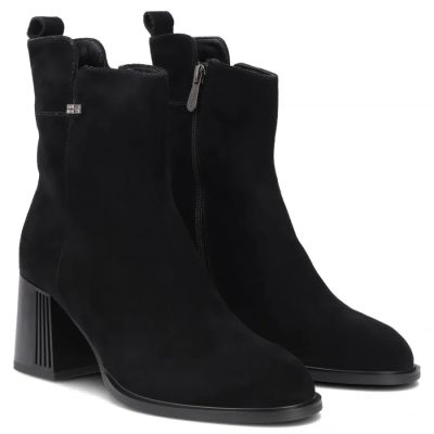 4. Schwarze Damen-Lederstiefeletten mit Absatz Filippo DBT8191