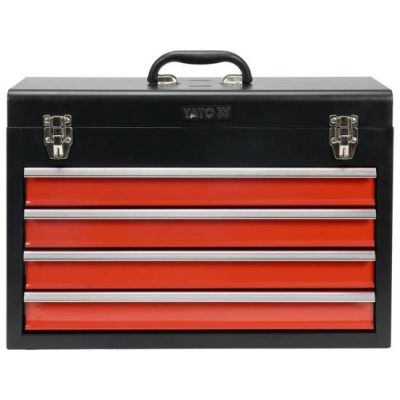 3. Yato YT-08874 Werkzeugkasten Edelstahl Schwarz, Rot