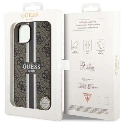 8. Guess GUHMP14MP4RPSW iPhone 14 Plus 6,7" braun/braunes Hardcase 4G bedruckte Streifen MagSafe