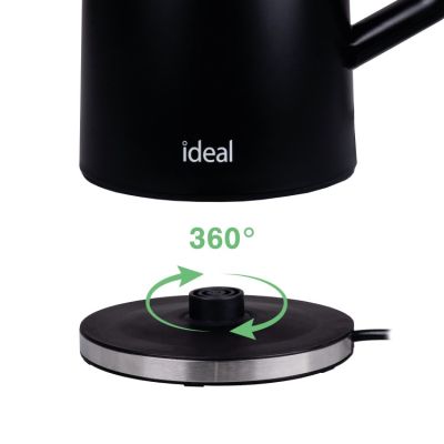 7. Ideal Wasserkocher 1,7 l, Edelstahlgehäuse, Leistung 1500 W, Schwarz