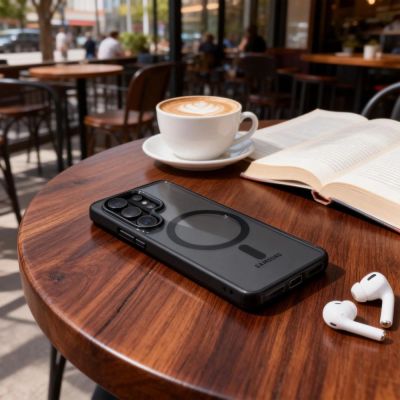 6. Tech-Protect Magmat MagSafe Hülle für Samsung Galaxy S26 Ultra – Transparent Schwarz