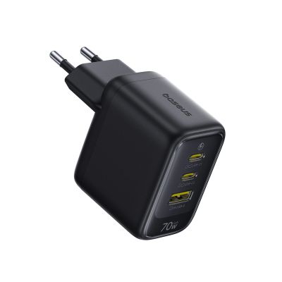 2. Baseus EnerFill FE22 70W Wandladegerät 2 x USB-C + USB-A - Schwarz