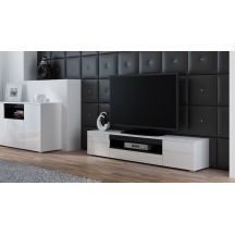 TV-Schrank VIVA 180 weiß/glänzend weiß+schwarz